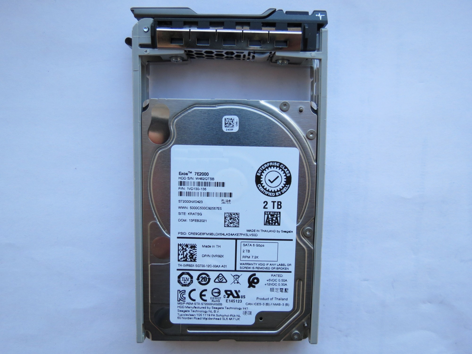 Серверный HDD Dell Seagate ST2000NX0423 2TB 2.5" Enterprise SATA Hard Drive. VR92X
Серверный HDD Dell Seagate ST2000NX0423 2TB 2.5" Enterprise SATA Hard Drive. VR92X