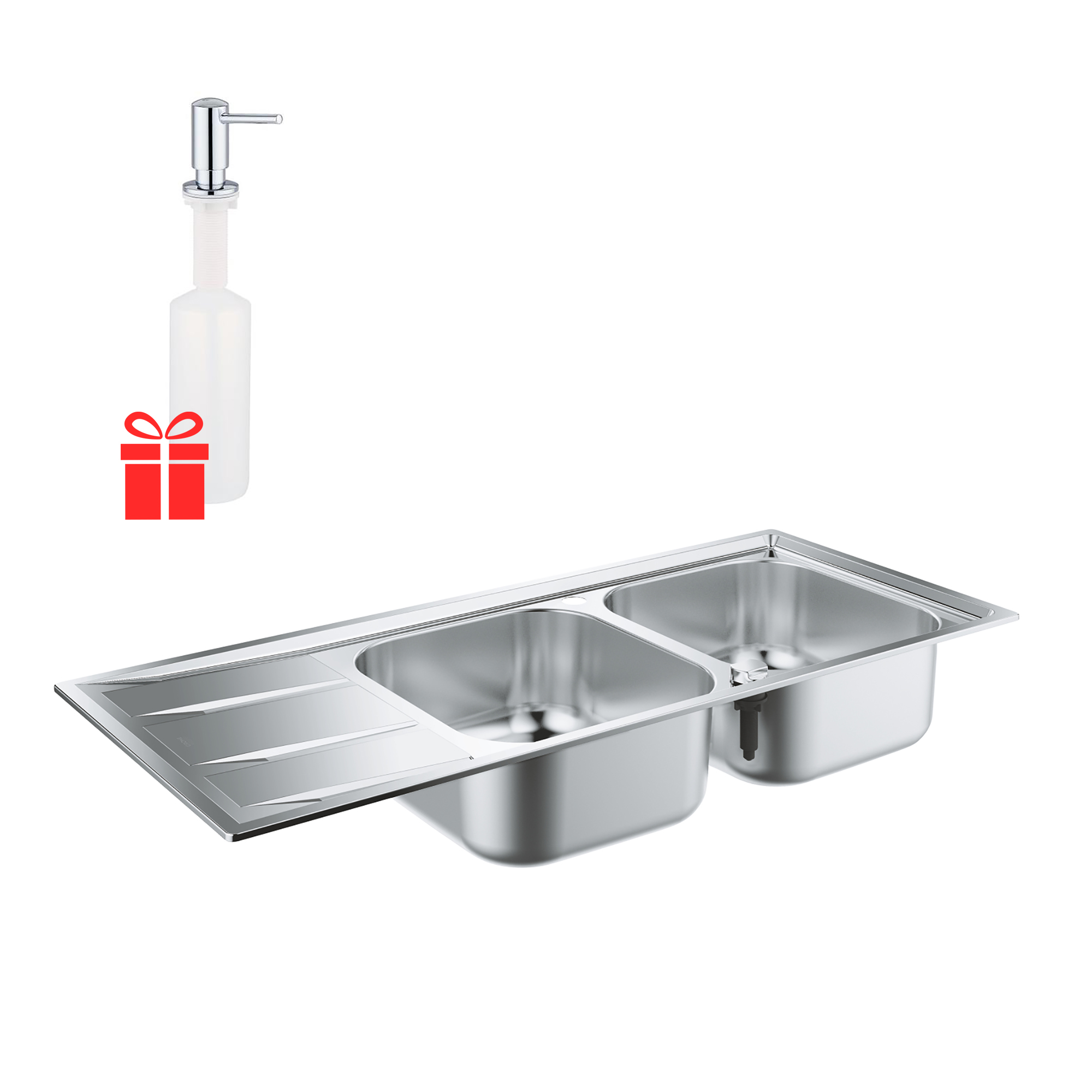 Набор Grohe мойка кухонная K400 31587SD0 + дозатор для моющего средства Contemporary 40536000
Набор Grohe мойка кухонная K400 31587SD0 + дозатор для моющего средства Contemporary 40536000