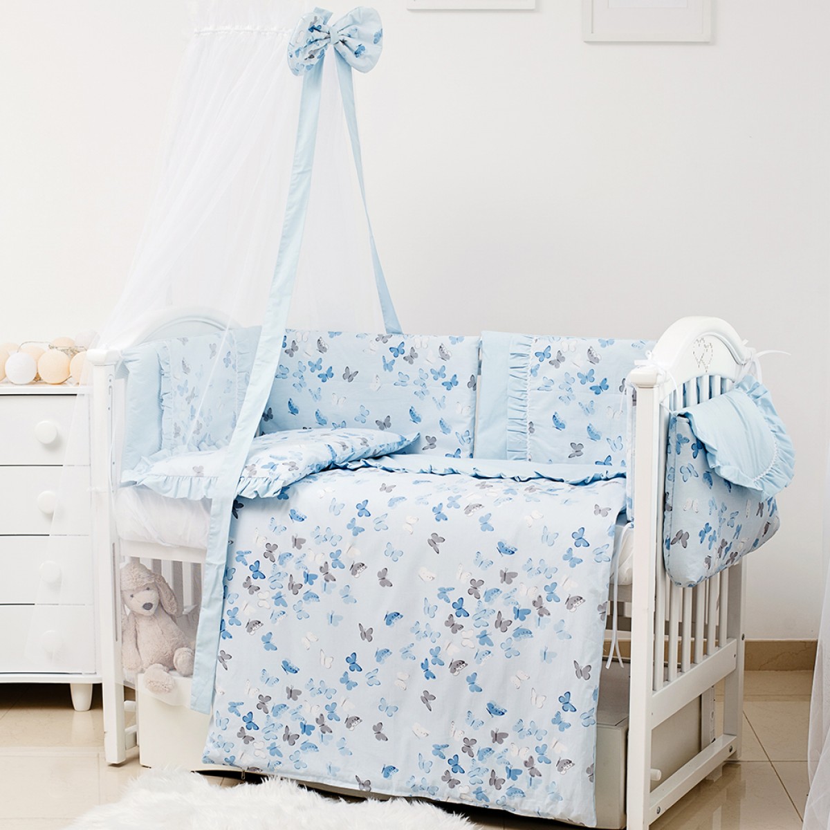 Постельное белье детское 8 элементов Twins Romantic Spring collection 4024-TR-04 Butterfly Голубой 100% хлопок
Постельное белье детское 8 элементов Twins Romantic Spring collection 4024-TR-04 Butterfly Голубой 100% хлопок