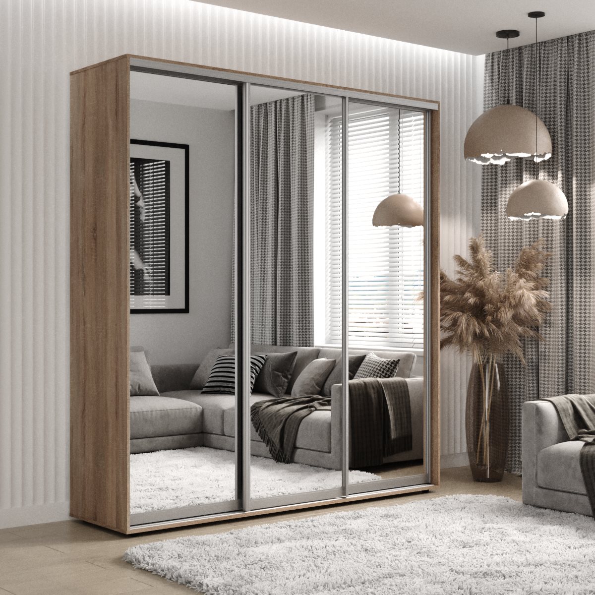 Шкаф-купе СИЧ 11/24-3Ф/2П 200x60x240 см. Зеркало трехдверный Дуб сонома трюфель
Шкаф-купе СИЧ 11/24-3Ф/2П 200x60x240 см. Зеркало трехдверный Дуб сонома трюфель