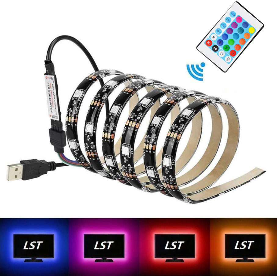 Светодиодная лента RGB 5050 300 LED комплект 2м цветная для фоновой подсветки телевизора 7572
Светодиодная лента RGB 5050 300 LED комплект 2м цветная для фоновой подсветки телевизора 7572