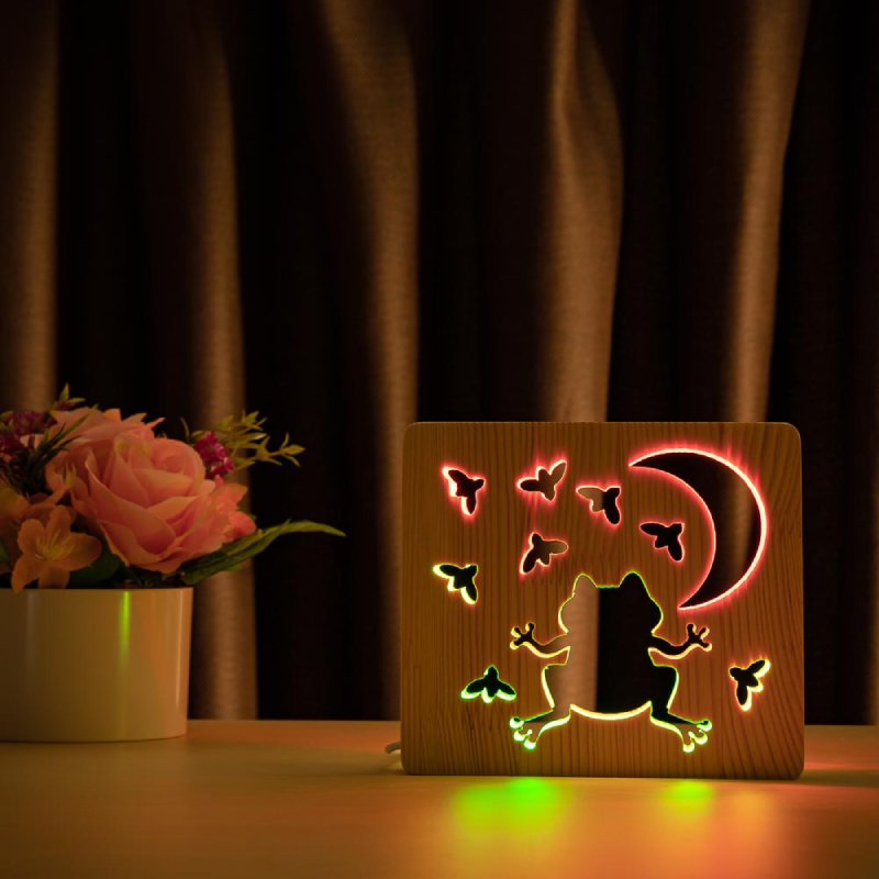 Детский светильник ночник из дерева ArtEco Light, LED двойной RGB эко-светильник с пультом и регулировкой цвета, Лягушка и сверчки, разноцветный
Детский светильник ночник из дерева ArtEco Light, LED двойной RGB эко-светильник с пультом и регулировкой цвета, Лягушка и сверчки, разноцветный