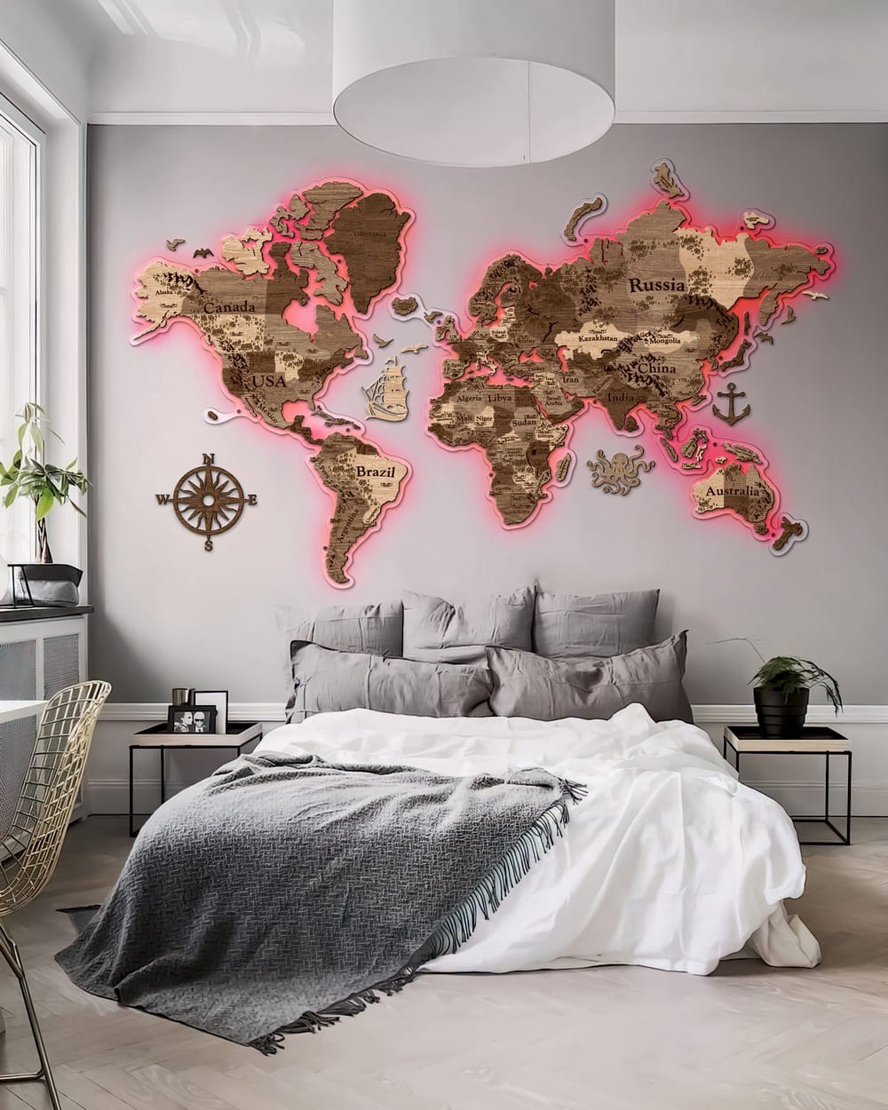 Деревянная карта мира многослойная с подсветкой на стену из дерева LikeWood Perfect World 3D Led на акриловой стекле XLL 300 × 175 см Терра
Деревянная карта мира многослойная с подсветкой на стену из дерева LikeWood Perfect World 3D Led на акриловой стекле XLL 300 × 175 см Терра