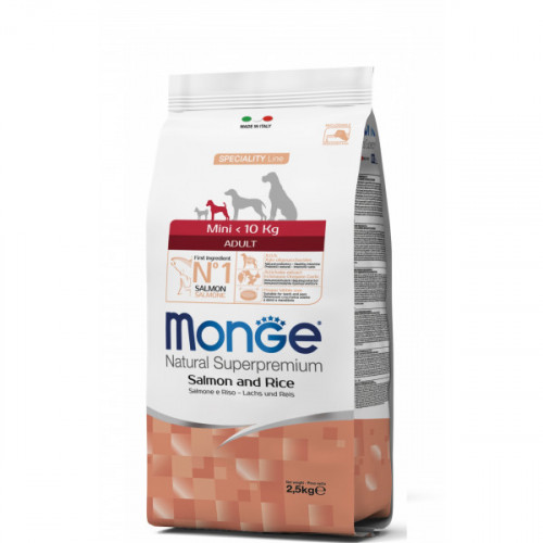 Сухой корм MONGE DOG Mini Adult для собак мелких пород, с лососем и рисом, 7.5 кг
Сухой корм MONGE DOG Mini Adult для собак мелких пород, с лососем и рисом, 7.5 кг