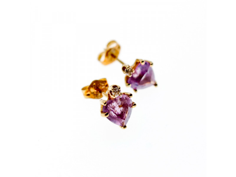 Золотые серьги с аметистом и бриллиантом Сердце Натуральный Sky Jewelry 003531
Золотые серьги с аметистом и бриллиантом Сердце Натуральный Sky Jewelry 003531