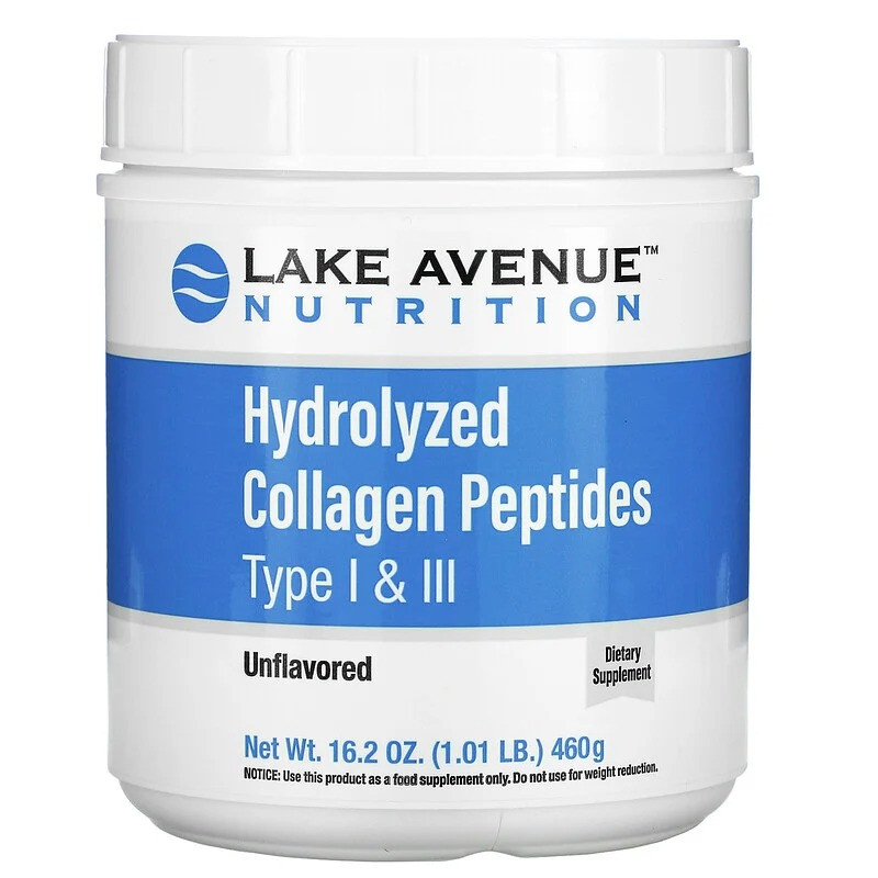 Гидролизованные пептиды коллагена Lake Avenue Nutrition Hydrolyzed Collagen Peptides типов I и III без вкуса 460 г
Гидролизованные пептиды коллагена Lake Avenue Nutrition Hydrolyzed Collagen Peptides типов I и III без вкуса 460 г