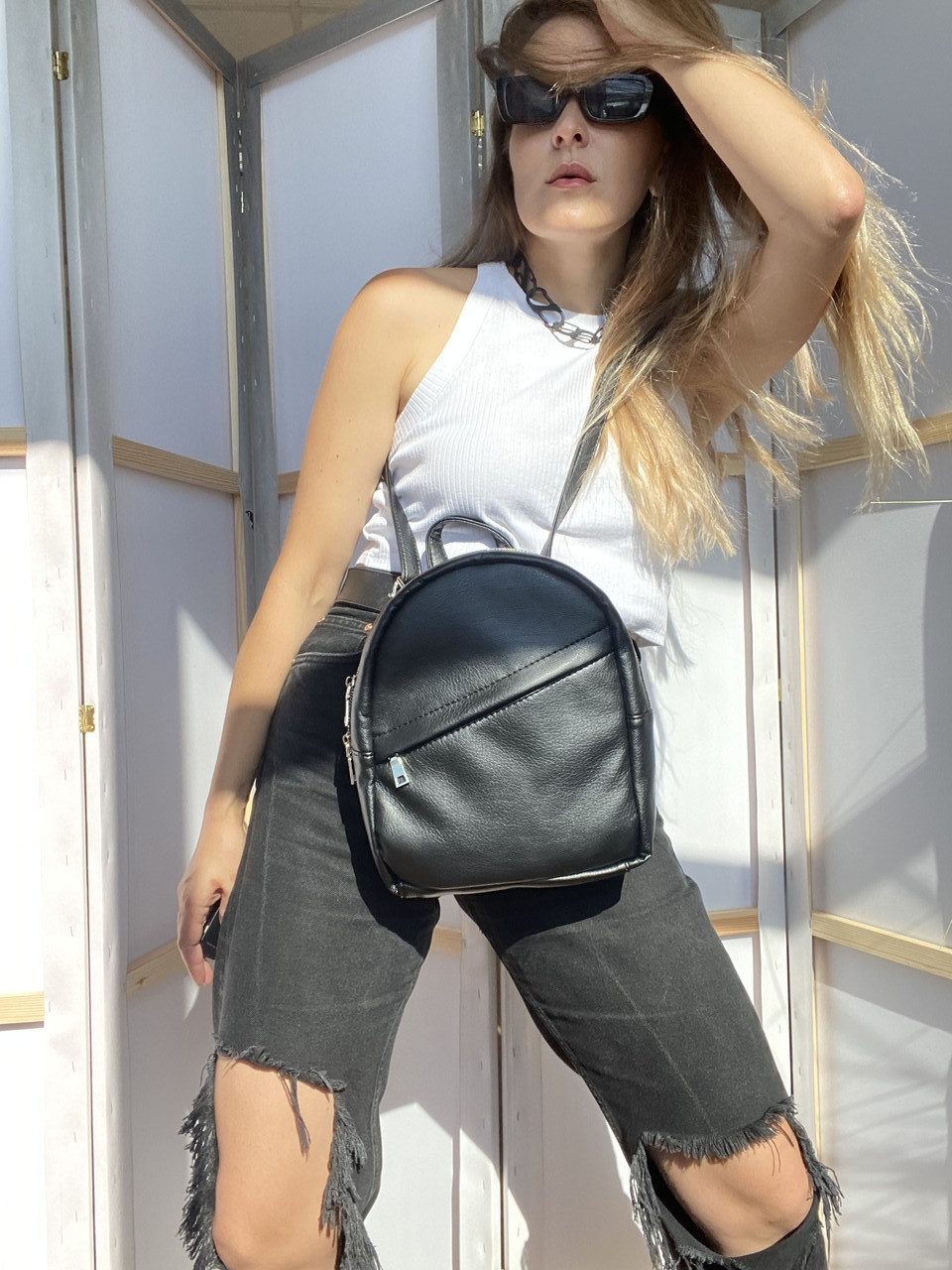 Черный рюкзак-сумка женский экокожа RM1x22
Черный рюкзак-сумка женский экокожа RM1x22