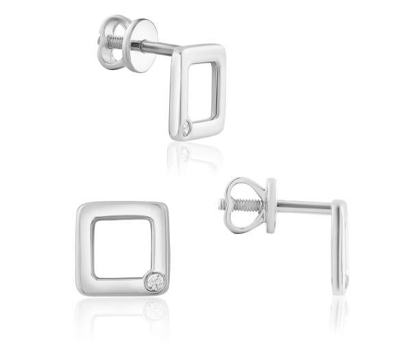 Серьги- пусеты из белого золота с камнем SWAROVSKI Zirconia "Квадрат", С4274/1GSW
Серьги- пусеты из белого золота с камнем SWAROVSKI Zirconia "Квадрат", С4274/1GSW