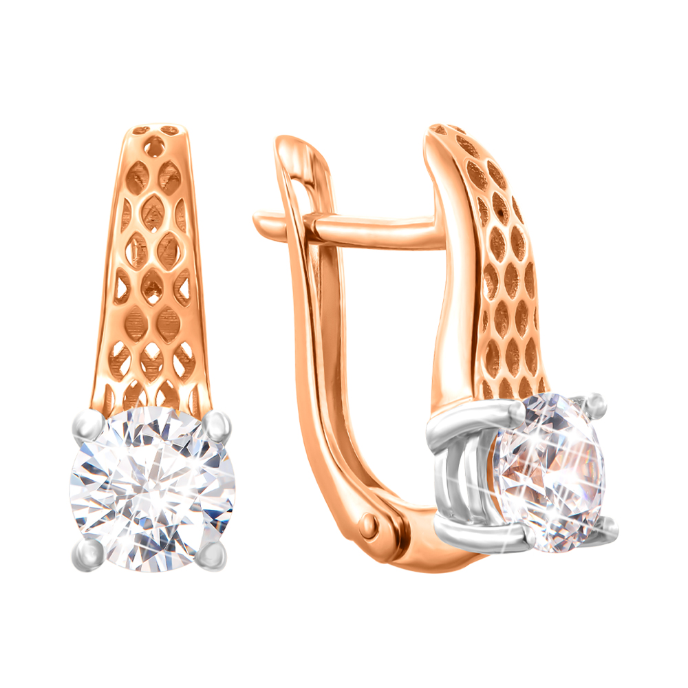 Золотые серьги в комбинированном цвете с фианитами S Zirconia 000137768
Золотые серьги в комбинированном цвете с фианитами S Zirconia 000137768