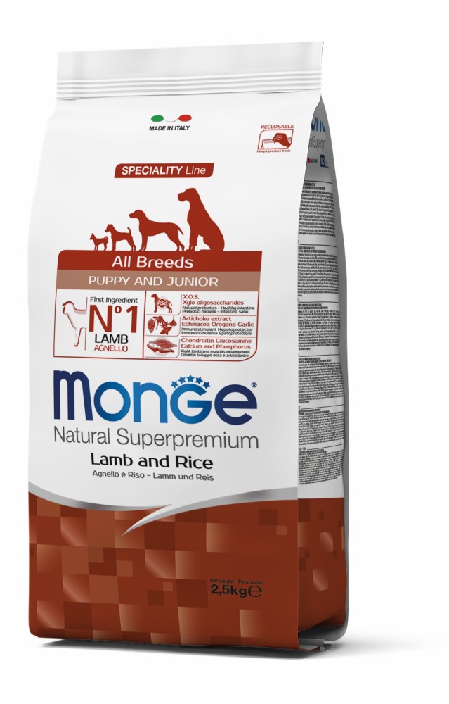Корм для щенков всех пород Monge DOG All Breeds Puppy and Junior с ягненком 2,5 кг
Корм для щенков всех пород Monge DOG All Breeds Puppy and Junior с ягненком 2,5 кг