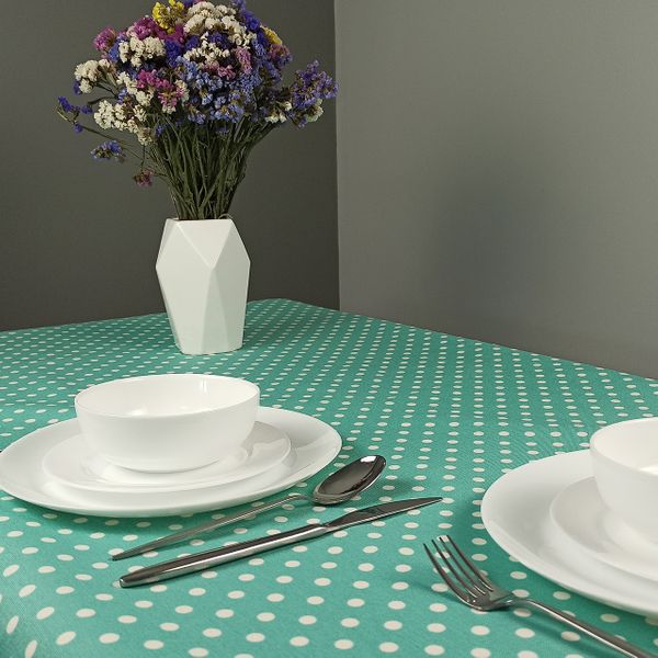 Скатерть с тефлоновым покрытием MacroHorizon Горошек Минт, Диаметр 170 см
Скатерть с тефлоновым покрытием MacroHorizon Горошек Минт, Диаметр 170 см