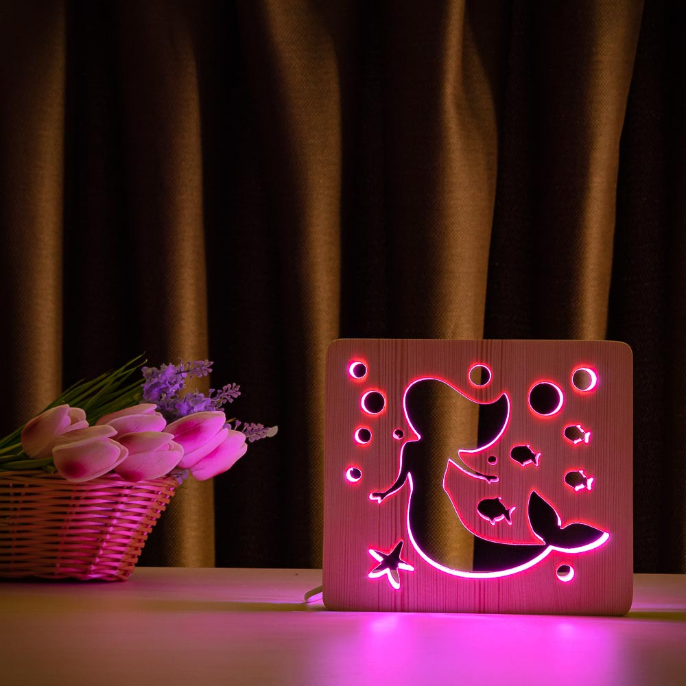 Светильник ночник ArtEco Light из дерева LED "Русалочка" с пультом и регулировкой цвета, RGB
Светильник ночник ArtEco Light из дерева LED "Русалочка" с пультом и регулировкой цвета, RGB