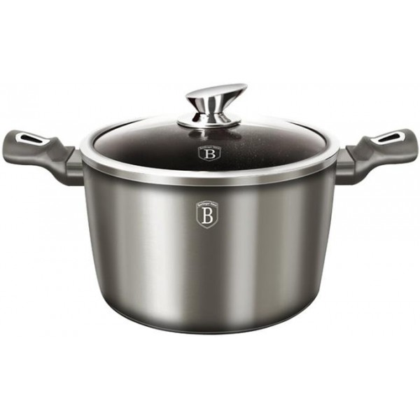 Кастрюля высокая Berlinger Haus Carbon 6л, мраморное антипригарное покрытие 
Кастрюля высокая Berlinger Haus Carbon 6л, мраморное антипригарное покрытие