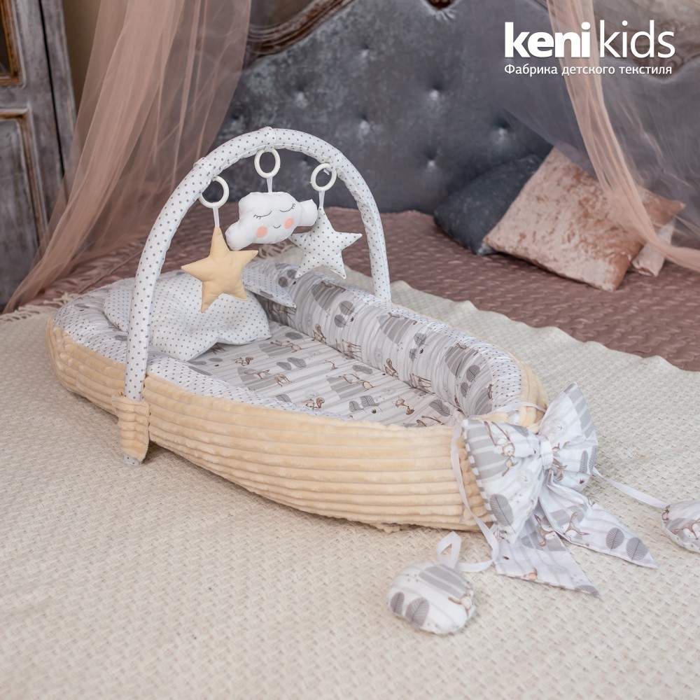 Кокон-гнёздышко для новорожденных KENI KIDS Зайчик 100x58 см. Бежево-Серый + Дуга с игрушками + Съемный матрасик + Ортопедическая Подушка
Кокон-гнёздышко для новорожденных KENI KIDS Зайчик 100x58 см. Бежево-Серый + Дуга с игрушками + Съемный матрасик + Ортопедическая Подушка