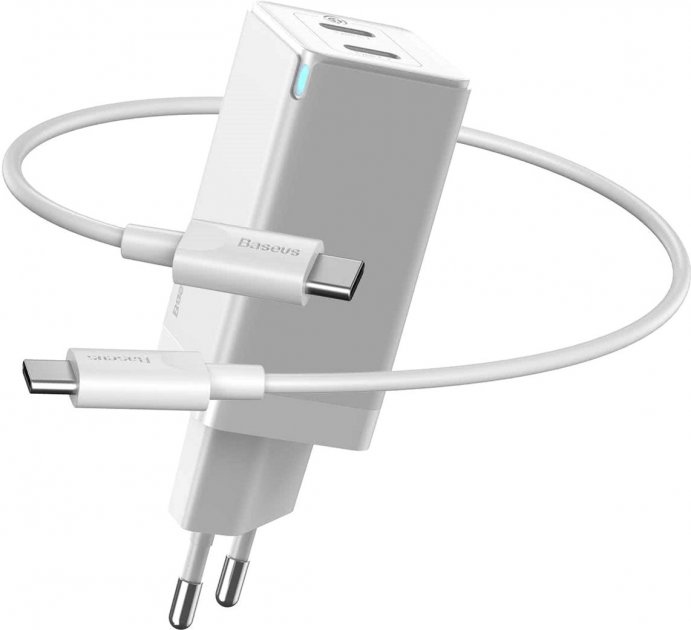 Зарядное сетевое Baseus (CCGAN-M02) GaN2 Quick Charger C+C 45W Type-C to Type-C Белый
Зарядное сетевое Baseus (CCGAN-M02) GaN2 Quick Charger C+C 45W Type-C to Type-C Белый