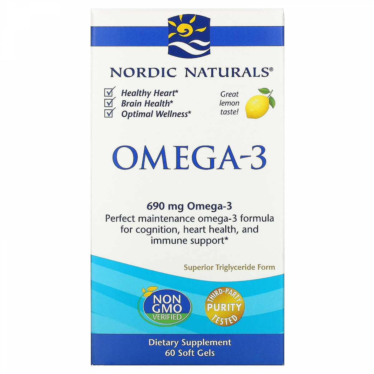 Омега-3 со вкусом лимона, Omega-3, Nordic Naturals, 690 мг, 60 желатиновых капсул
Омега-3 со вкусом лимона, Omega-3, Nordic Naturals, 690 мг, 60 желатиновых капсул