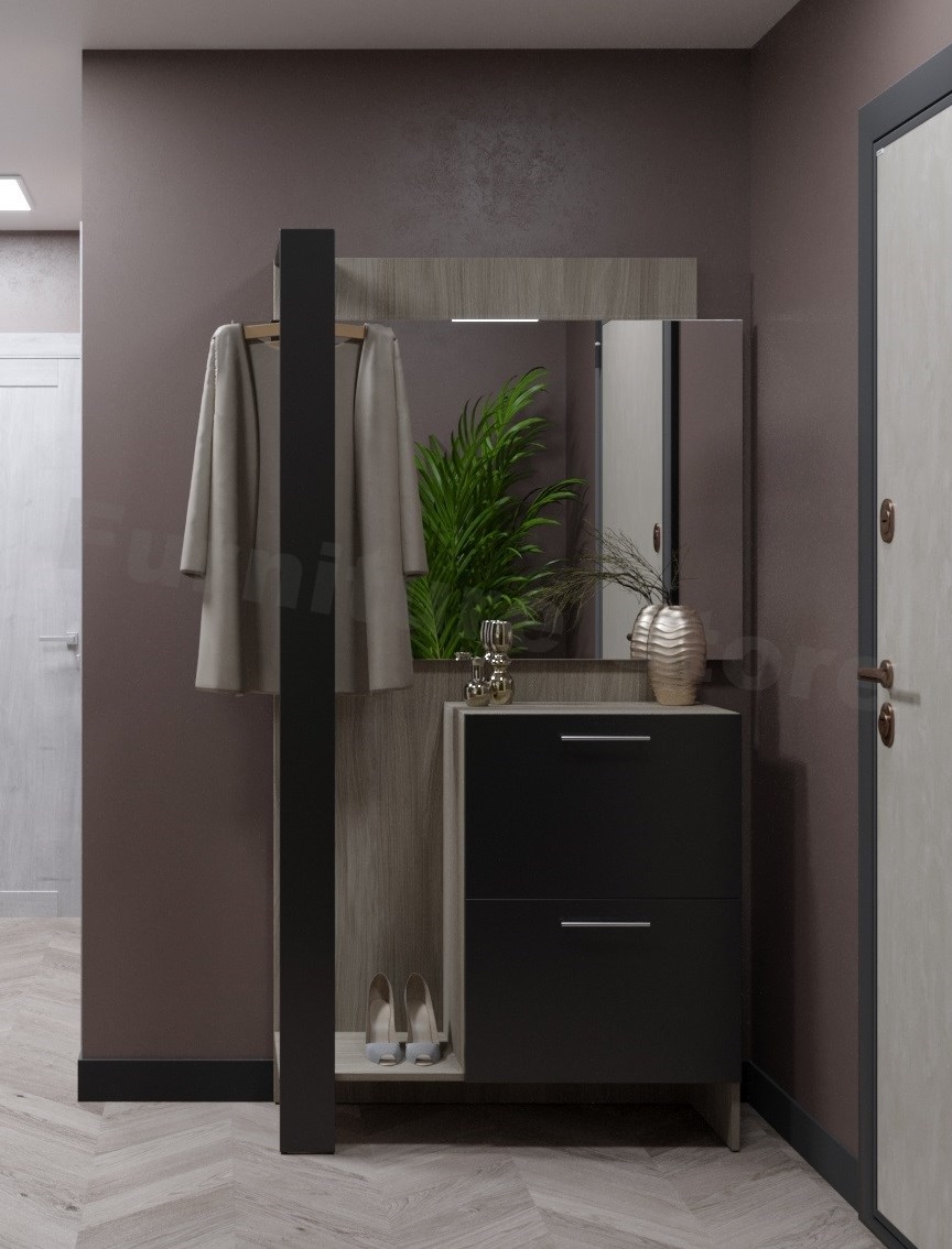 Прихожая с вешалкой, зеркалом и ящиками MebelLoft 100х40х200 см Антрацит+Светлое дерево арт.2404-01R
Прихожая с вешалкой, зеркалом и ящиками MebelLoft 100х40х200 см Антрацит+Светлое дерево арт.2404-01R