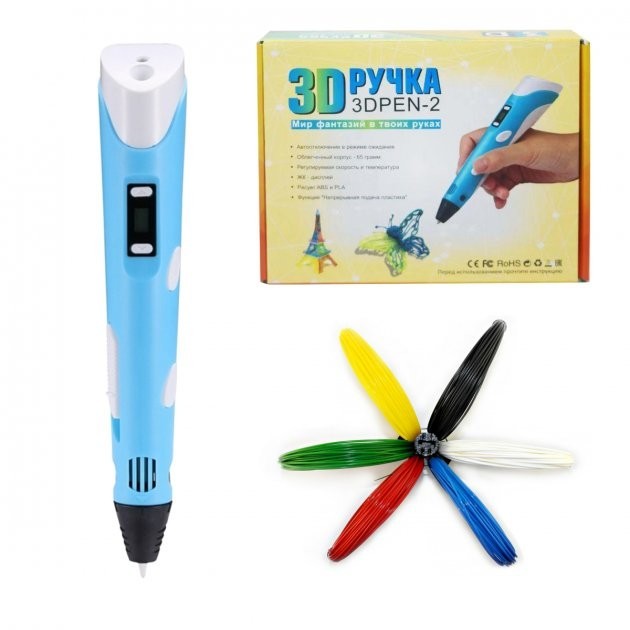 3D Pen 2 3д Ручка с LCD дисплеем и экопластиком для рисования набор для творчества голубая
3D Pen 2 3д Ручка с LCD дисплеем и экопластиком для рисования набор для творчества голубая
