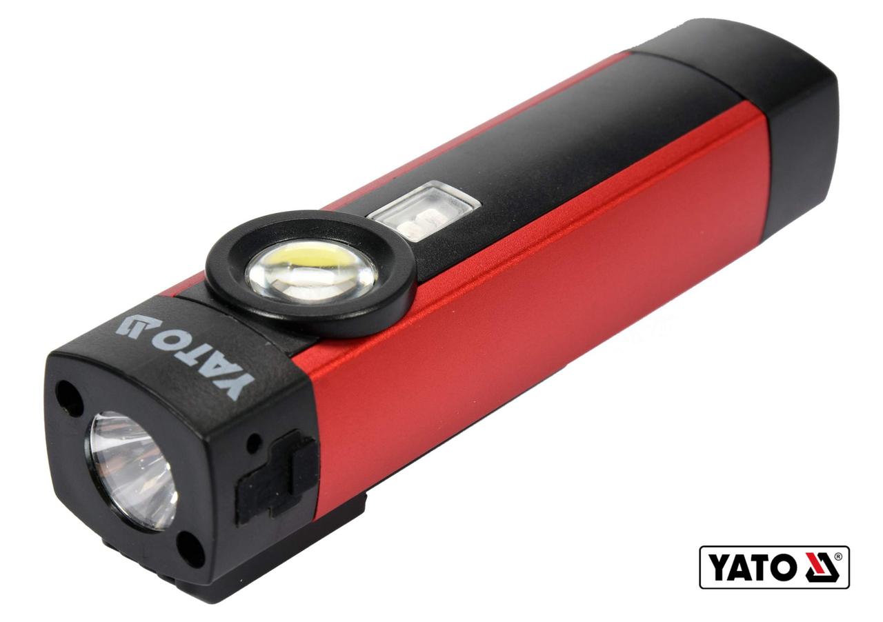 Фонарь светодиодный аккумуляторный YATO Li-Ion 3.7 В 2 Ач 5 Вт 3 режима: УФ / 200/300 лм
Фонарь светодиодный аккумуляторный YATO Li-Ion 3.7 В 2 Ач 5 Вт 3 режима: УФ / 200/300 лм