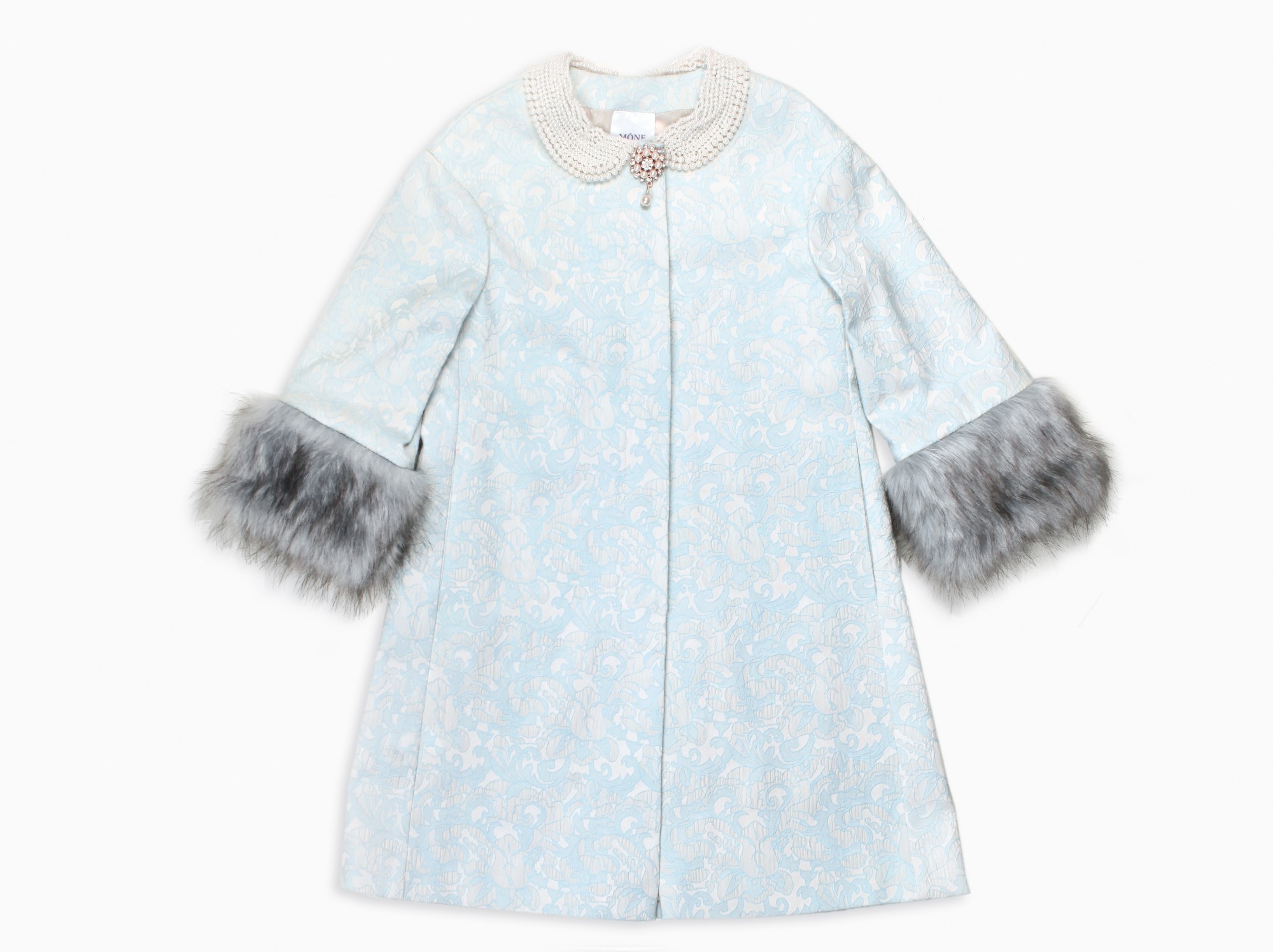 Детское пальто для девочек Mone kids текстиль атлас жакард воротник жемчуг маховые манжеты лазурный р. 146
Детское пальто для девочек Mone kids текстиль атлас жакард воротник жемчуг маховые манжеты лазурный р. 146
