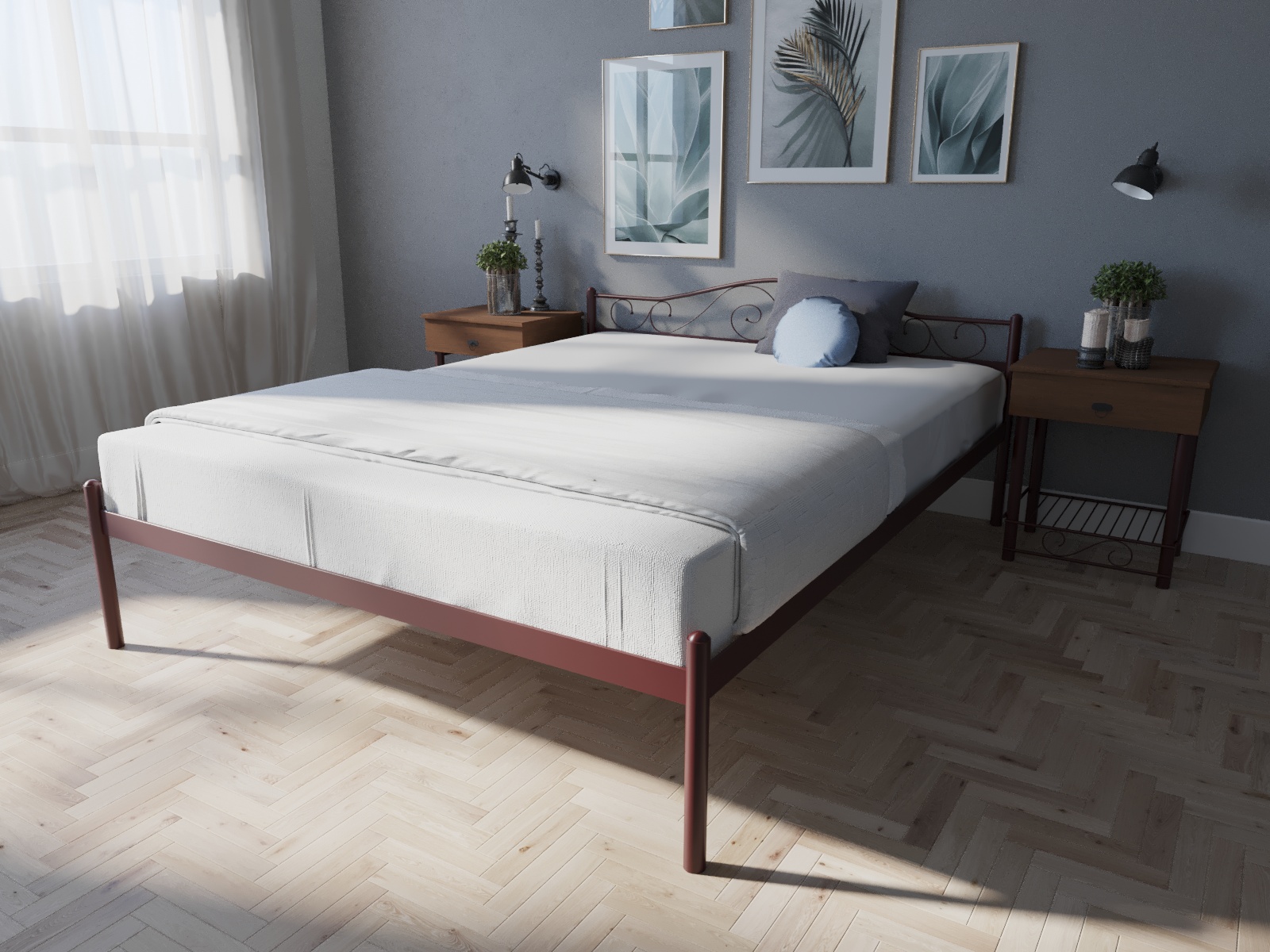 Кровать MELBI Элис Двуспальная 180х190 см Бордовый лак 
Кровать MELBI Элис Двуспальная 180х190 см Бордовый лак