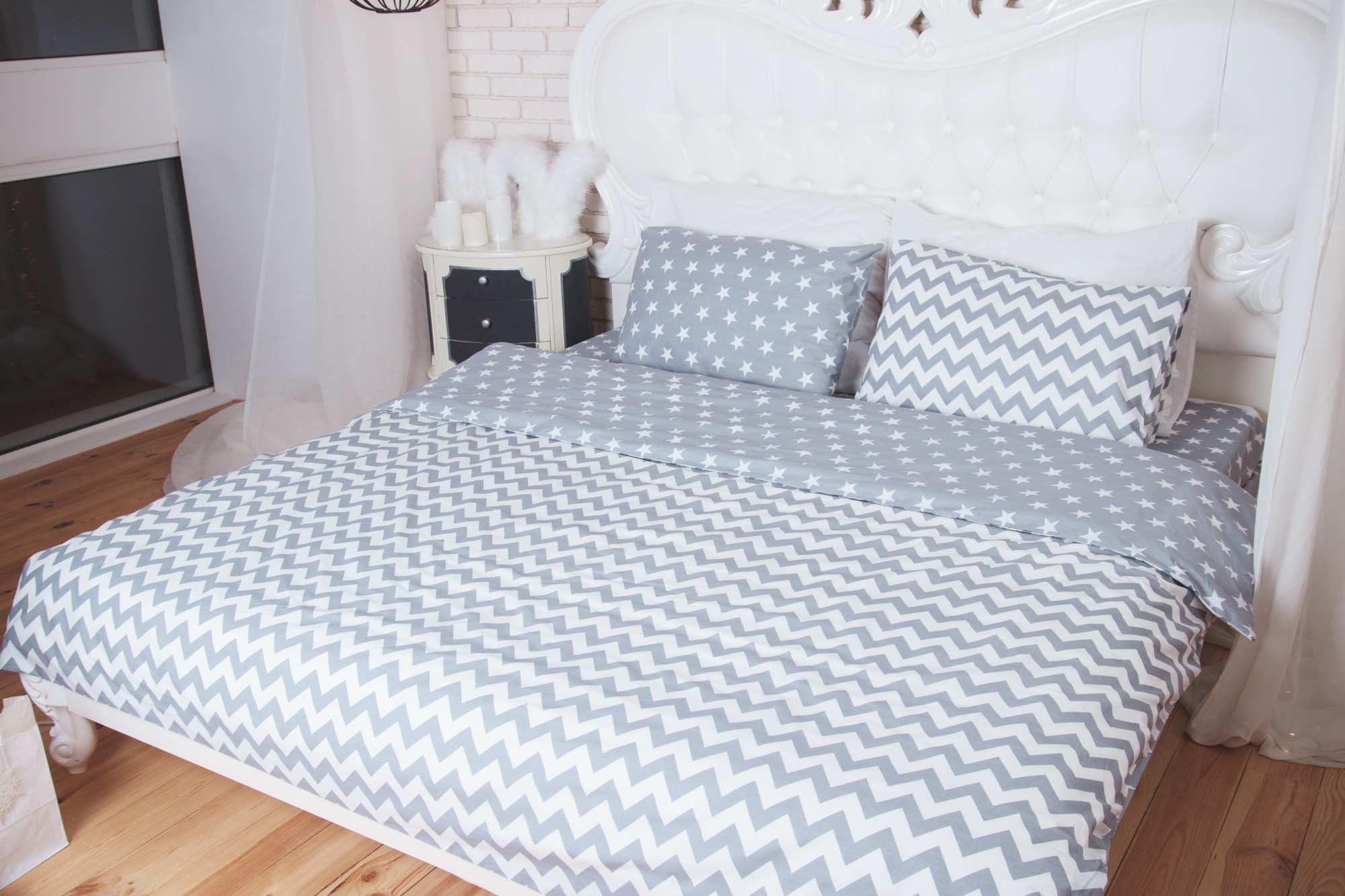 Комплект постельного белья Царский Дом Звезды+зигзаг серый ранфорс Люкс 110х140 см 
Комплект постельного белья Царский Дом Звезды+зигзаг серый ранфорс Люкс 110х140 см