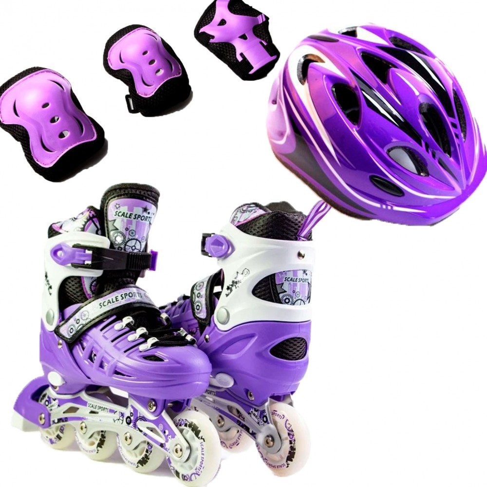 Ролики детские раздвижные Scale Sports Combo Pro - USA (защита + шлем) 34-37, Фиолетовый (2T3040P)
Ролики детские раздвижные Scale Sports Combo Pro - USA (защита + шлем) 34-37, Фиолетовый (2T3040P)