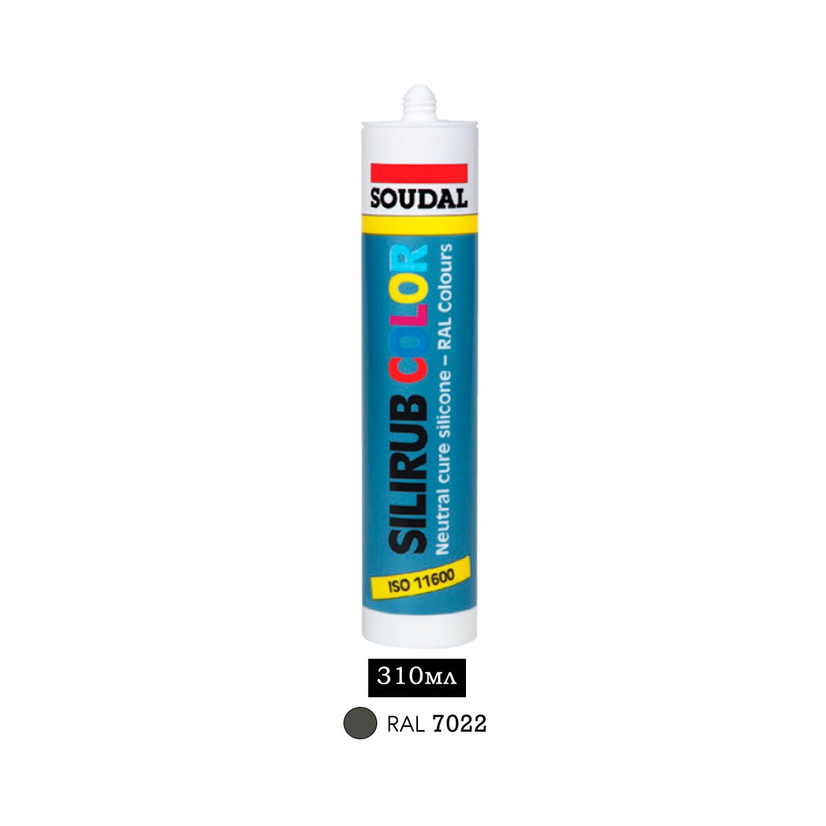 Герметик силиконовый Soudal Silirub Color 310мл Ral 7022 (серый земляной) (000020000000032018) Соудал
Герметик силиконовый Soudal Silirub Color 310мл Ral 7022 (серый земляной) (000020000000032018) Соудал