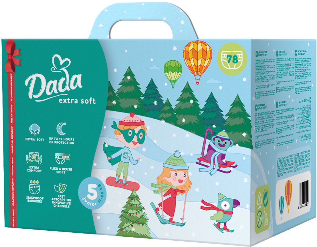 Набор Dada Подгузники детские Extra Soft 5 Junior 11-25 кг 78 шт + Салфетки влажные для детей 72 шт с клапаном (4820174980917)
Набор Dada Подгузники детские Extra Soft 5 Junior 11-25 кг 78 шт + Салфетки влажные для детей 72 шт с клапаном (4820174980917)