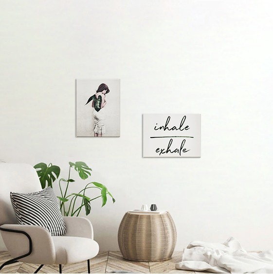 Комплект из 2-х постеров "Девушка", "Inhale. Exhale" холст на подрамнике Frames Posters Decor
Комплект из 2-х постеров "Девушка", "Inhale. Exhale" холст на подрамнике Frames Posters Decor