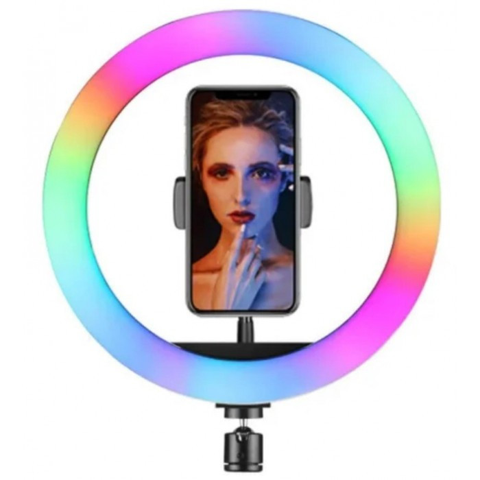 Кольцевая LED RGB лампа 33 см 25 W с держателем для телефона селфи кольцо для блогера
Кольцевая LED RGB лампа 33 см 25 W с держателем для телефона селфи кольцо для блогера