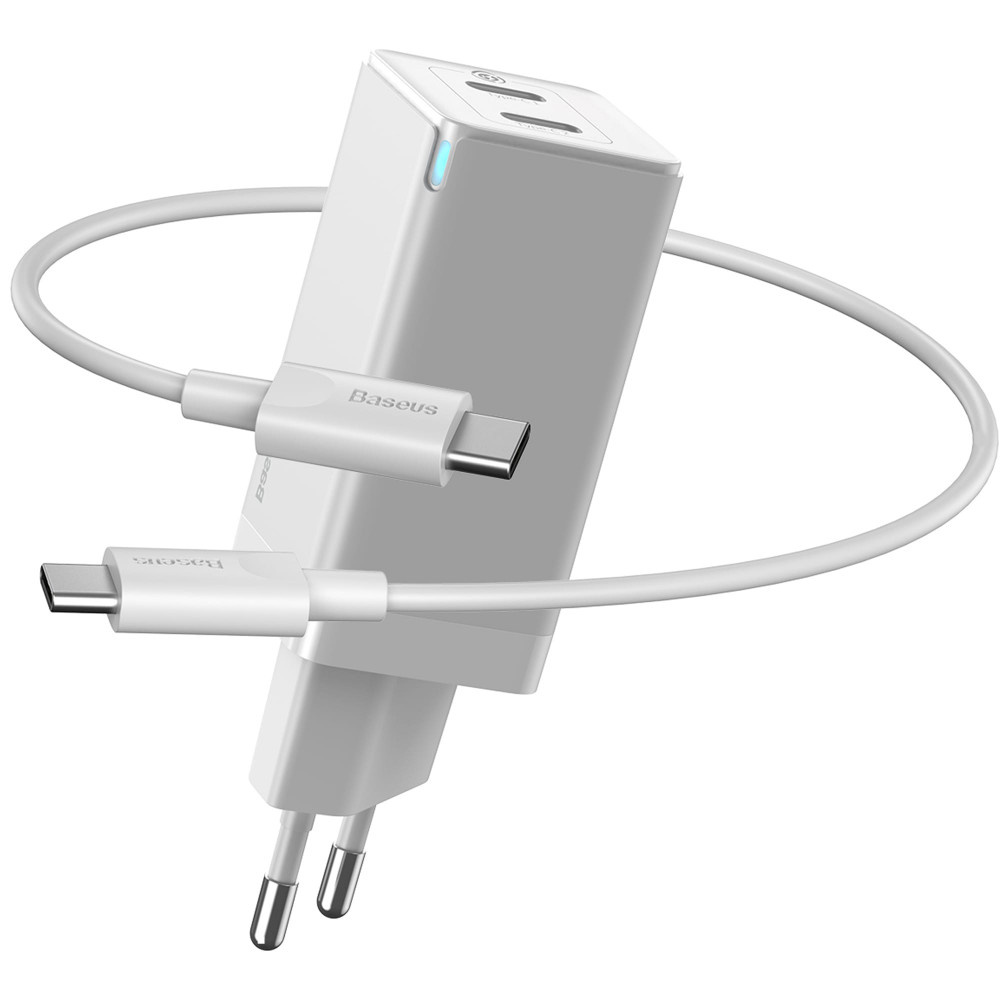 СЗУ Baseus GaN2 QC (2 Type-C/ 45W) + кабель Type-C to Type-C 65W для Зарядные устройства Белый
СЗУ Baseus GaN2 QC (2 Type-C/ 45W) + кабель Type-C to Type-C 65W для Зарядные устройства Белый