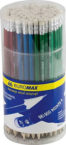 Карандаш графитовый НВ, ассорти, металлик, с резинкой, туба, 100 штук Buromax (BM.8507)
Карандаш графитовый НВ, ассорти, металлик, с резинкой, туба, 100 штук Buromax (BM.8507)