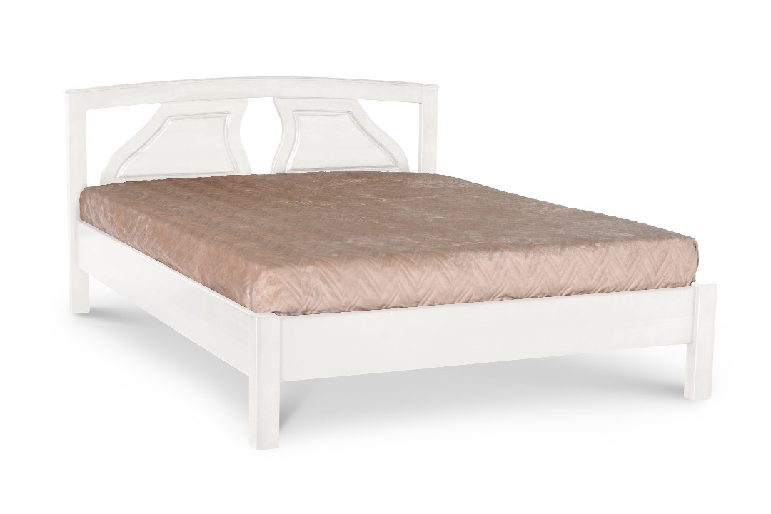 Деревянная двуспальная кровать ПОЛИНА (Белый) 140 
Деревянная двуспальная кровать ПОЛИНА (Белый) 140