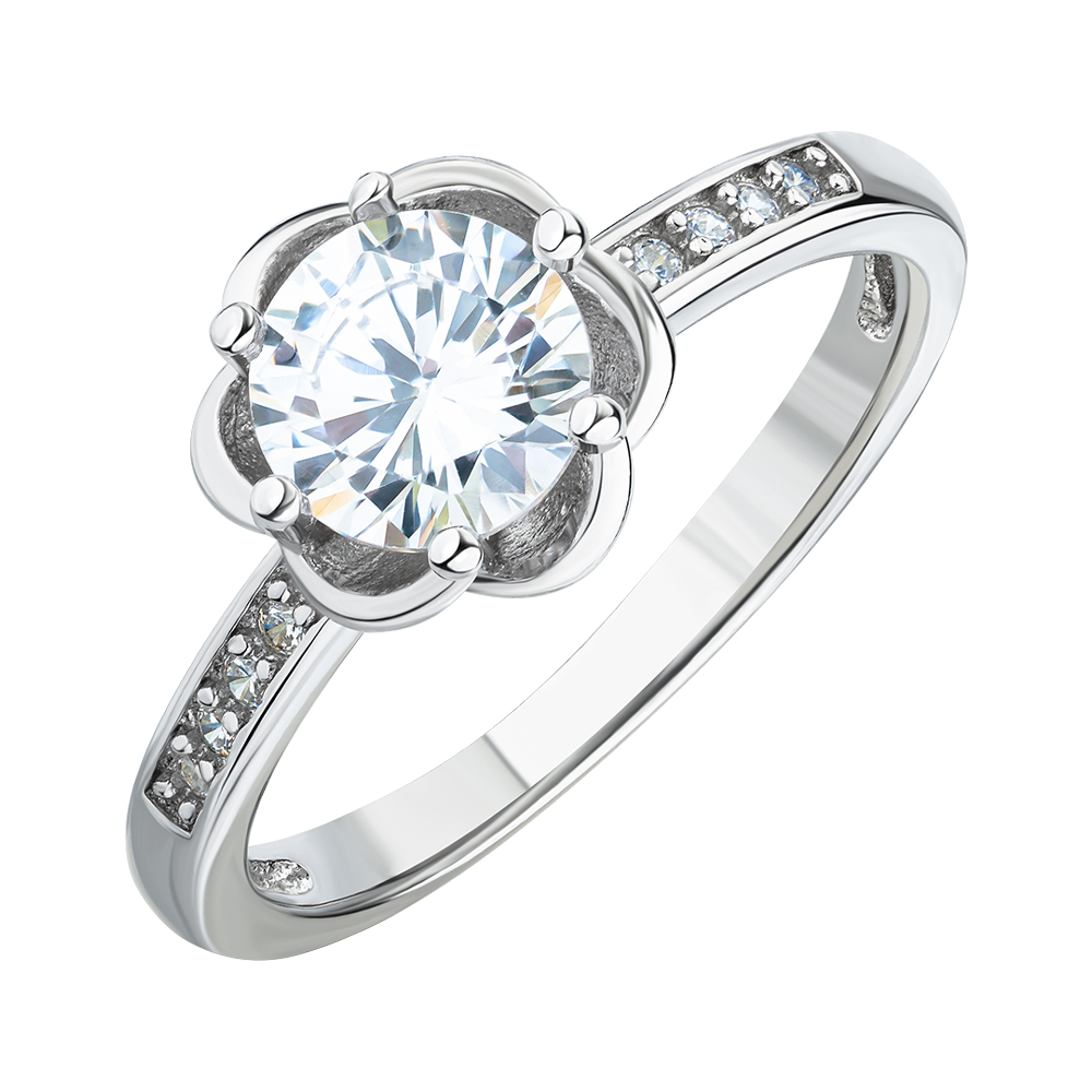 Серебряное кольцо с фианитами 000147238 17 размера 
Серебряное кольцо с фианитами 000147238 17 размера