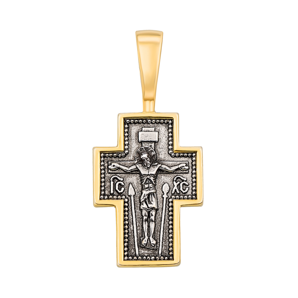 Серебряный крестик с чернением и позолотой 000119603
Серебряный крестик с чернением и позолотой 000119603