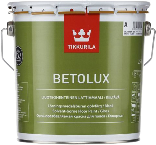 Краска глянцевая для бетонных и деревянных полов Tikkurila BETOLUX 0.9 л Белая (6408070005507)
Краска глянцевая для бетонных и деревянных полов Tikkurila BETOLUX 0.9 л Белая (6408070005507)