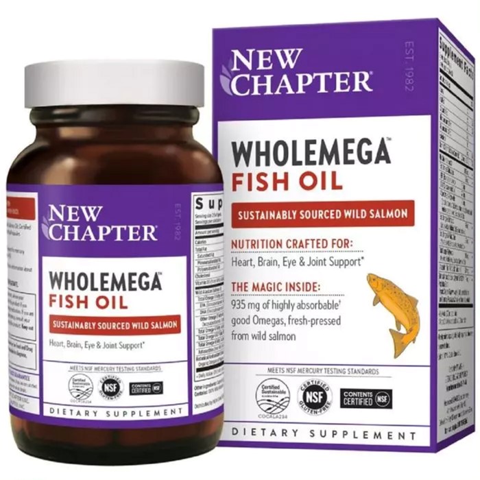Жир Аляскинского Лосося 1000мг, Wholemega Fish Oil, New Chapter, 30 желатиновых капсул (727783050014)
Жир Аляскинского Лосося 1000мг, Wholemega Fish Oil, New Chapter, 30 желатиновых капсул (727783050014)