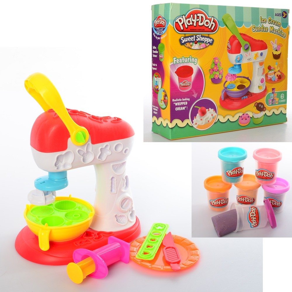 Детский игровой набор для творчества Фабрика мороженного Play Doh пластилин 6 цветов формочки аппарат-прессор инструменты для девочки 30.5х26х8см MK3884
Детский игровой набор для творчества Фабрика мороженного Play Doh пластилин 6 цветов формочки аппарат-прессор инструменты для девочки 30.5х26х8см MK3884