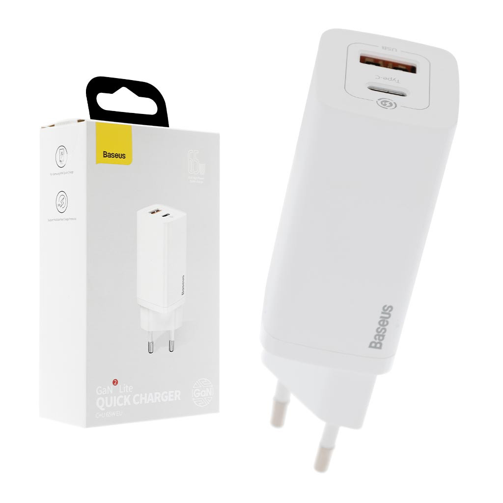 Сетевое зарядное устройство Baseus GaN2 Lite Quick Charger (CCGAN2L-B02), 65W, Type-C, USB, White
Сетевое зарядное устройство Baseus GaN2 Lite Quick Charger (CCGAN2L-B02), 65W, Type-C, USB, White