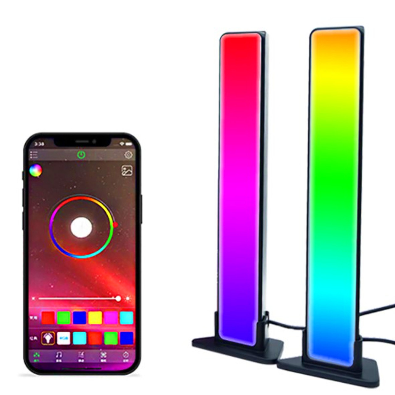 Музыкальный светильник RGB Черный Звуковое Управление смартфоном Bluetooth, набор из двух ламп
Музыкальный светильник RGB Черный Звуковое Управление смартфоном Bluetooth, набор из двух ламп
