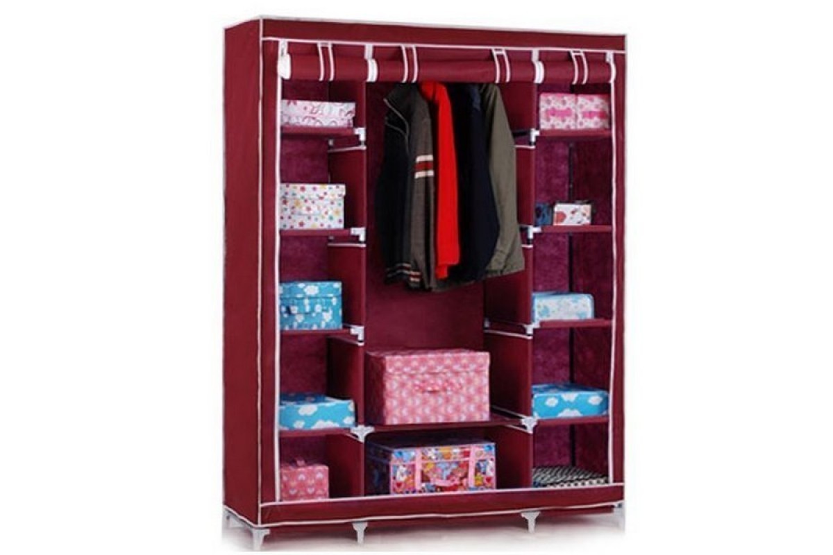Складной каркасный тканевый шкаф Storage Wardrobe 88130 шкаф на три секции 130*45*175 юордовый
Складной каркасный тканевый шкаф Storage Wardrobe 88130 шкаф на три секции 130*45*175 юордовый
