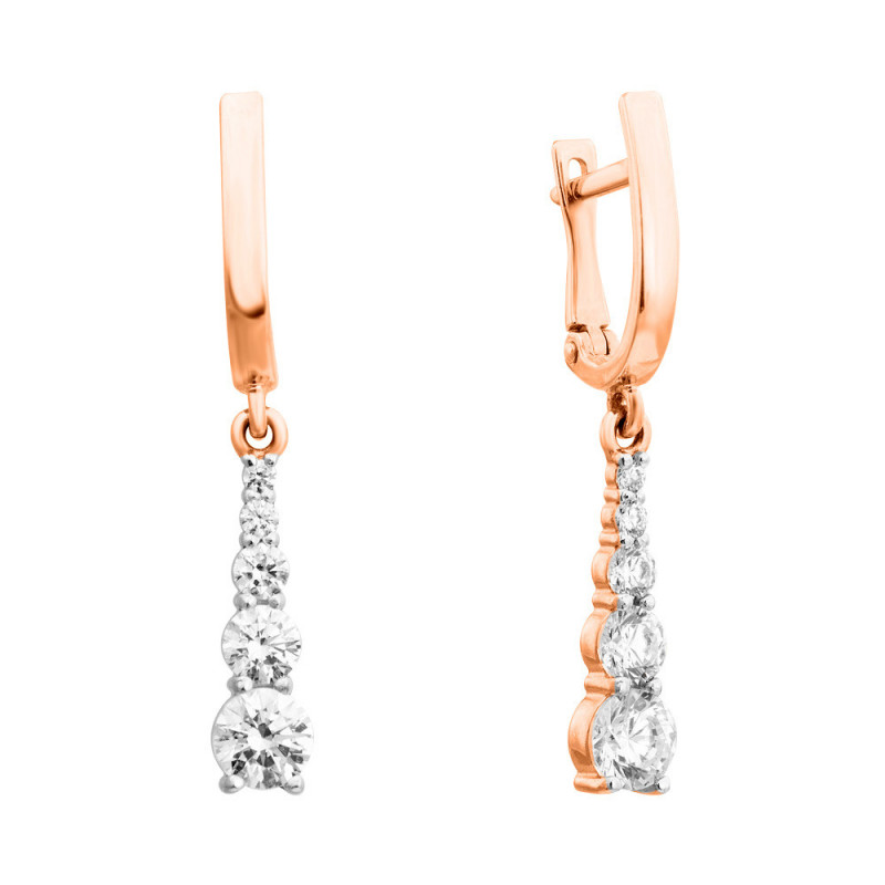 Золотые серьги-подвески в комбинированном цвете с фианитами S Zirconia 000135668
Золотые серьги-подвески в комбинированном цвете с фианитами S Zirconia 000135668