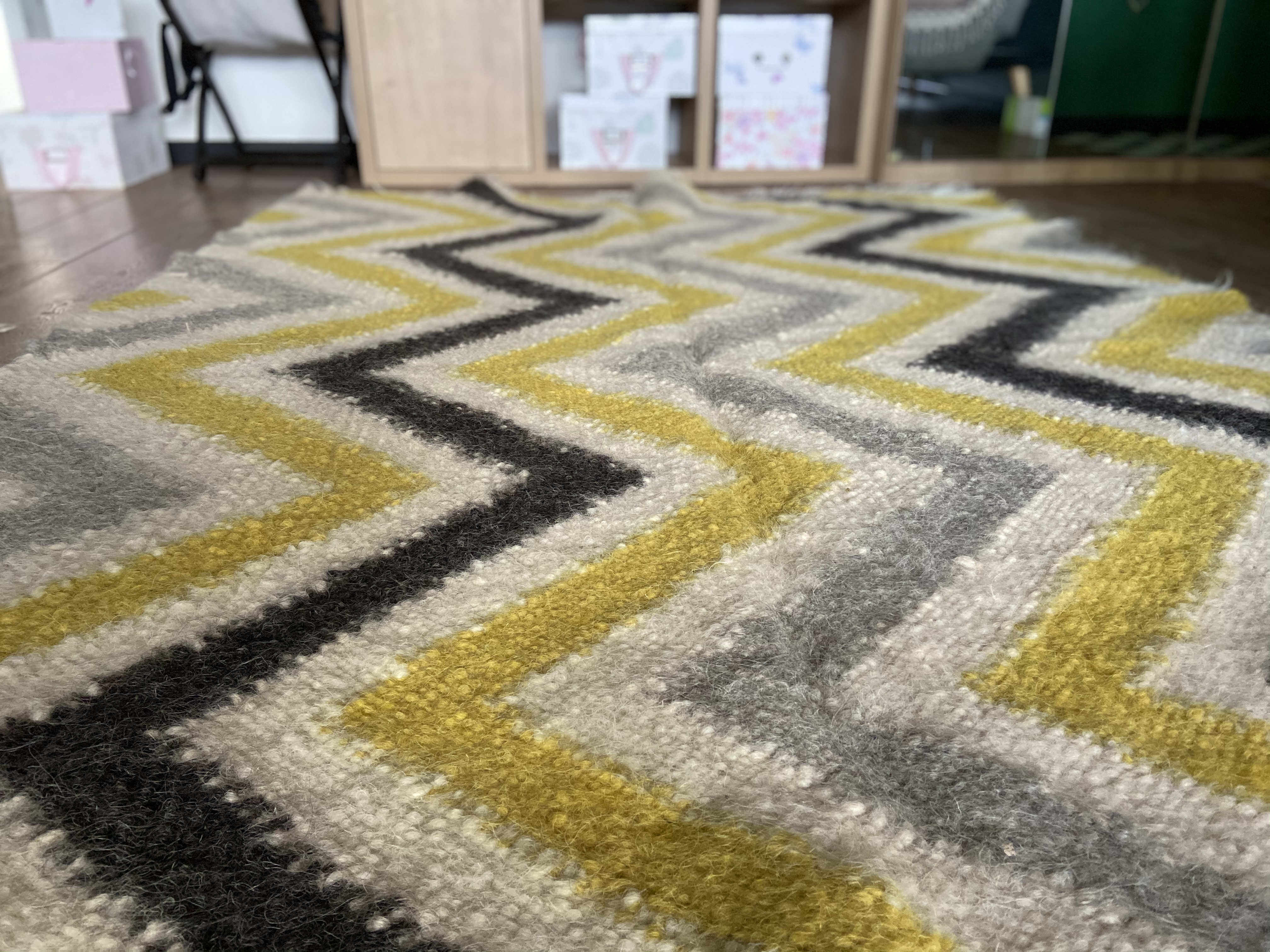 Ковер шерстяной ручной работы Fully Wooly Северное сияние 70х100 см серо-желтый зигзаг
Ковер шерстяной ручной работы Fully Wooly Северное сияние 70х100 см серо-желтый зигзаг