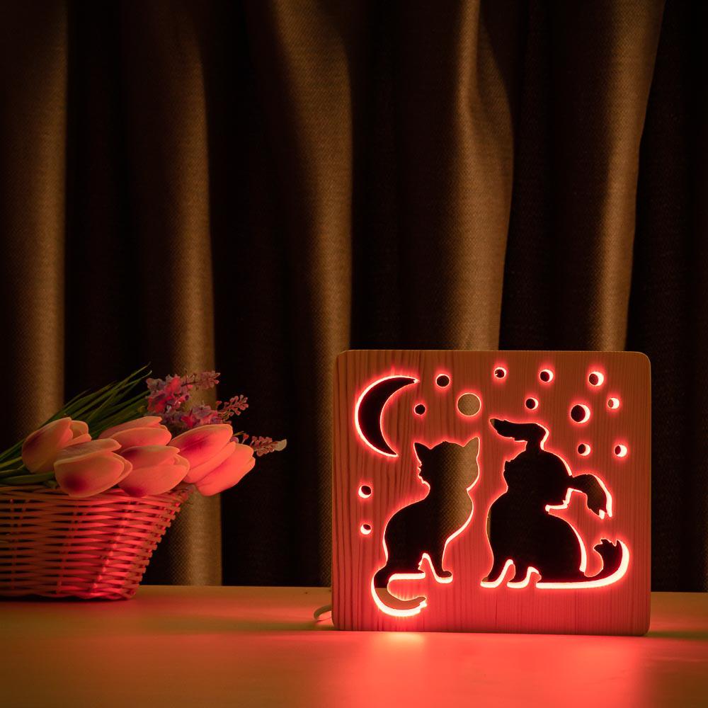 Светильник ночник ArtEco Light из дерева LED "Кот и собачка" с пультом и регулировкой цвета, RGB
Светильник ночник ArtEco Light из дерева LED "Кот и собачка" с пультом и регулировкой цвета, RGB