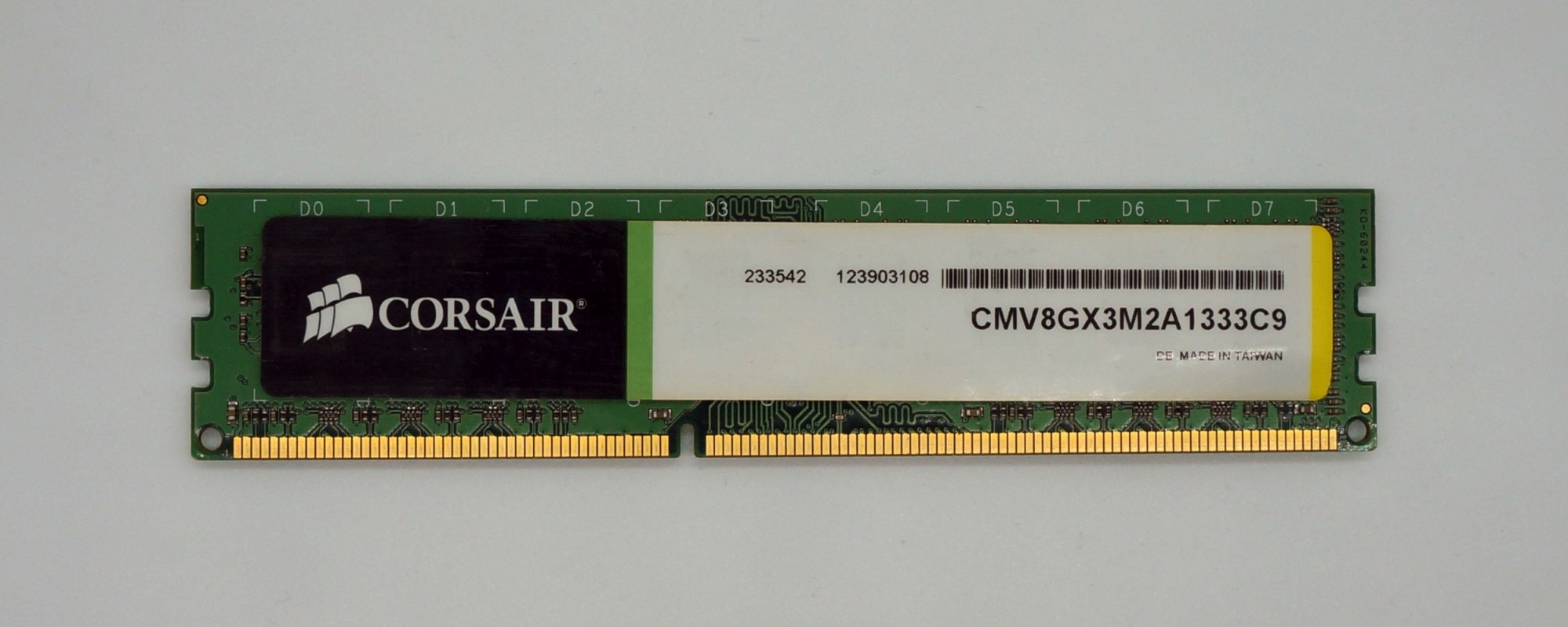 Модуль памяти Corsair DIMM 4GB 2Rx8 PC3-10600U-9-9-9-24 DDR3 1333Mhz (CMV8GX3M1A1333C9) Б/У
Модуль памяти Corsair DIMM 4GB 2Rx8 PC3-10600U-9-9-9-24 DDR3 1333Mhz (CMV8GX3M1A1333C9) Б/У