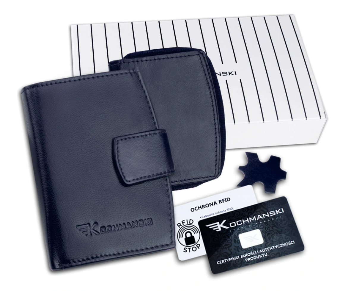 Женский кожаный кошелёк Kochmanski с защитой RFID 10.7 х 8.5 х 2 см тёмно-синий (K-5243-GCL)
Женский кожаный кошелёк Kochmanski с защитой RFID 10.7 х 8.5 х 2 см тёмно-синий (K-5243-GCL)