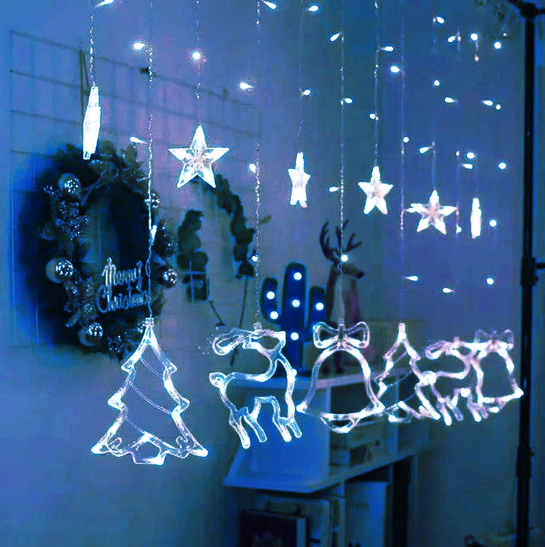 Гирлянда-штора Cветодиодная Завеска с Новогодними Фигурами Xmas Lights 2.5м 138 LED Олень Елка Колокольчик Звезда Белая
Гирлянда-штора Cветодиодная Завеска с Новогодними Фигурами Xmas Lights 2.5м 138 LED Олень Елка Колокольчик Звезда Белая
