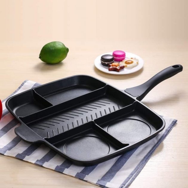 Универсальна антипригарная сковородка из нержавеющей стали Magic Pan Original 5 в 1 Сковородка гриль на 5 отделений
Универсальна антипригарная сковородка из нержавеющей стали Magic Pan Original 5 в 1 Сковородка гриль на 5 отделений