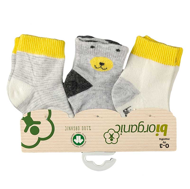 Носочки хлопковые для мальчика (3 пары на пластине) BIORGANIC 0 - 3m (стопа 8 - 9) см серый, желтый
Носочки хлопковые для мальчика (3 пары на пластине) BIORGANIC 0 - 3m (стопа 8 - 9) см серый, желтый